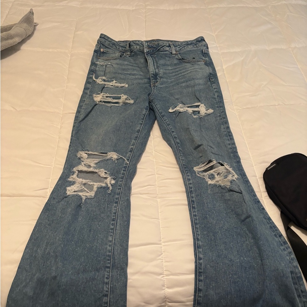 Distressed Blue Jeans